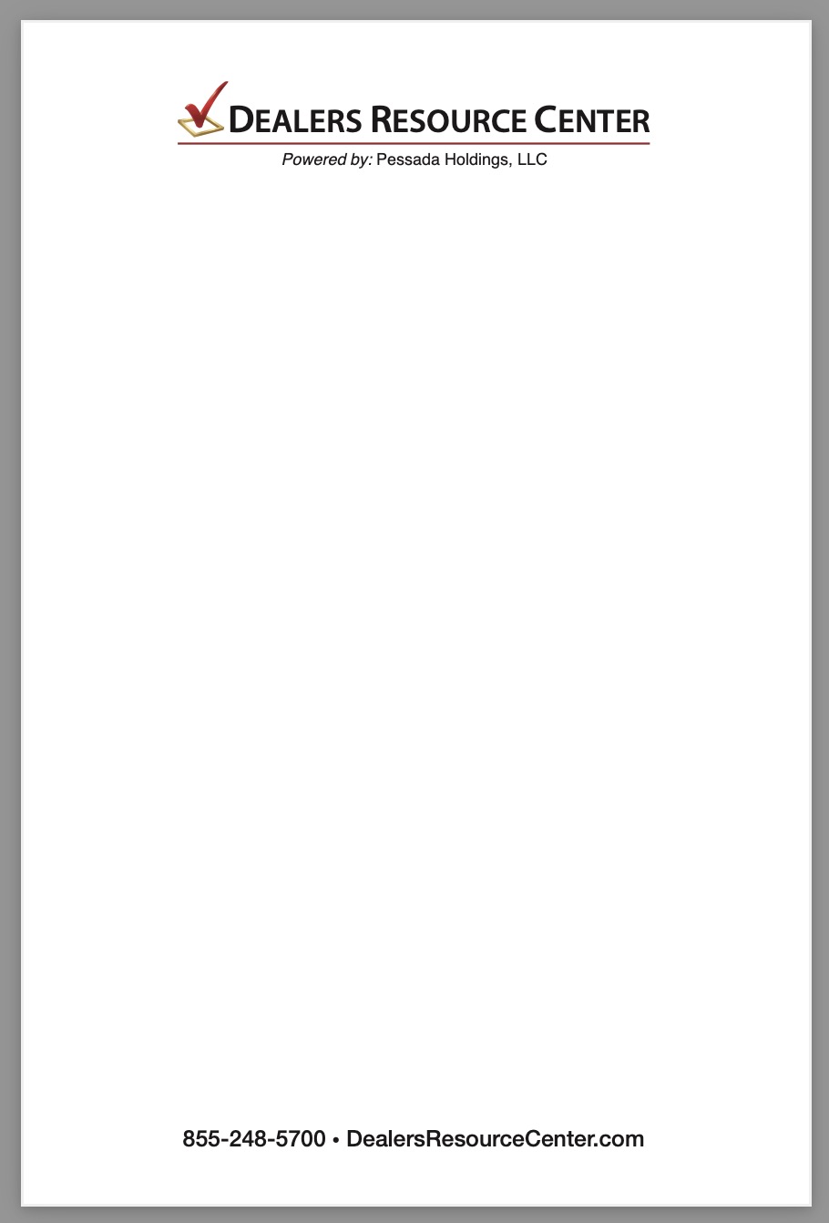 Notepad with DRC contact info